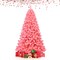 Gymax 4.5/6.5/7.5 FT Artificial Snow Flocked Pink Christmas Tree Unlit Xmas PVC Tree